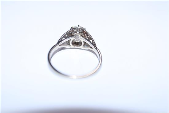 A diamond solitaire ring, white metal setting (tests as 18ct), the diamond approx 1.0ct, size L.